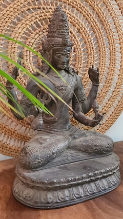 ESC150- Escultura de Shiva de bronce sentada 38cm H