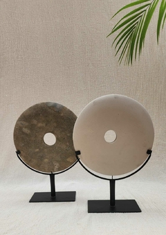 DEL178 - Círculo de piedra pulida 30 cm- crudo/ Gris en internet