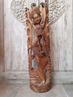 ESC032 - Estatuas de madera labradas de Bailarina tari kipas