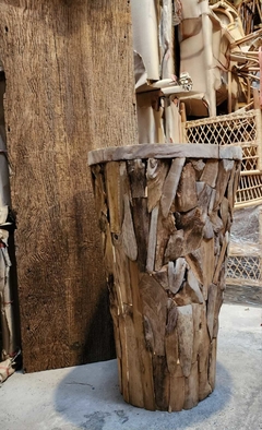 LON017- Jarron de lonjas de madera 60x1mh - Mirador