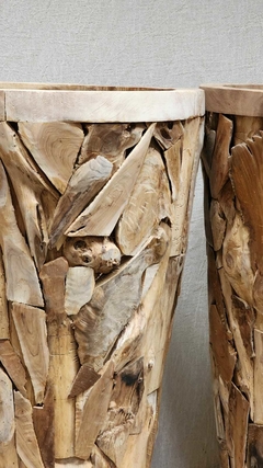 LON017- Jarron de lonjas de madera 60x1mh - comprar online