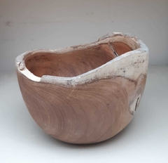 MAT016-Bowl irregular de teca 15cm x10cm H - comprar online