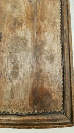 INDI18001ME- Mesa rezo de madera antigua 47x47x18cmh - Pieza única - Mirador