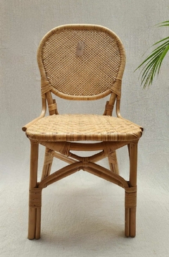 MUE265- Silla corazon de ratan y esterilla de ratan- 48x44cm profx45cmh/90cmh - Mirador