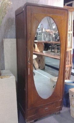 MUE040 - Armario de teca con espejo oval