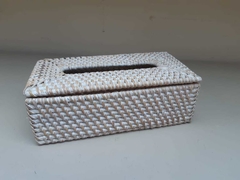 RRR124- Porta tissue rectangular chico- 20x10x6cm H- BLANCO - comprar online