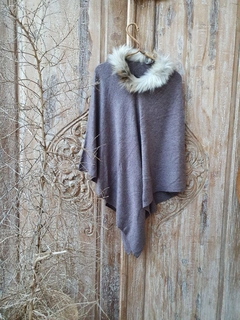 TEX055- Poncho de lana Merino y Cachemere - tienda online