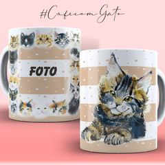 Caneca café com gato - By Cris Goyanna - Cestas e Produtos Personalizados