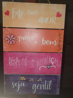 Placas decorativas com frases - By Cris Goyanna - Cestas e Produtos Personalizados