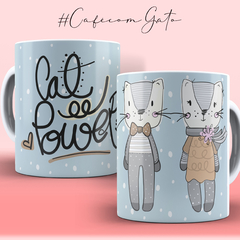 Caneca café com gato na internet