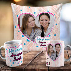 CANECAS BEST FRIENDS COM ALMOFADA - By Cris Goyanna - Cestas e Produtos Personalizados