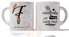 Caneca alfabeto borboleta - By Cris Goyanna - Cestas e Produtos Personalizados