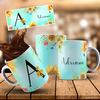 Caneca alfabeto girassol personalizada