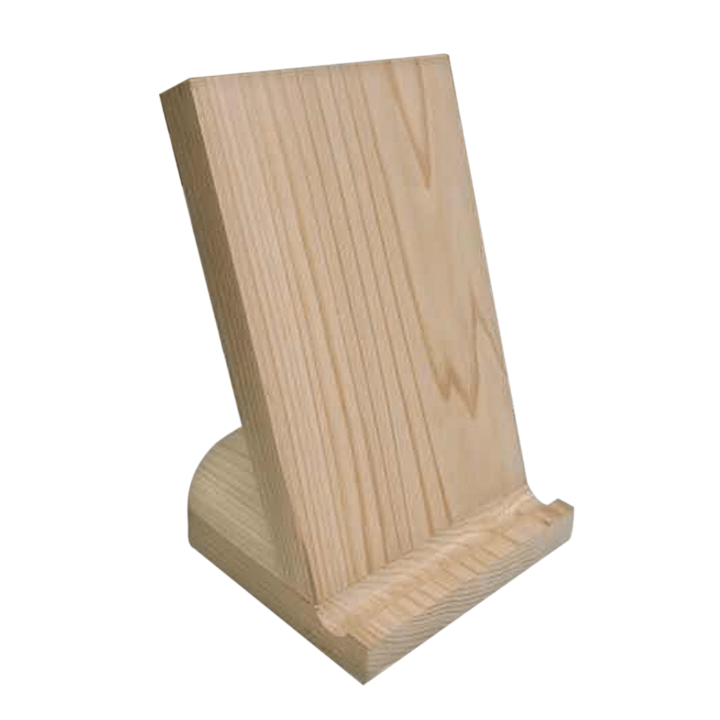 Porta tablet con atril de madera