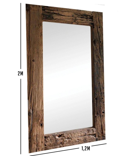 Espejo marco de durmiente de madera
