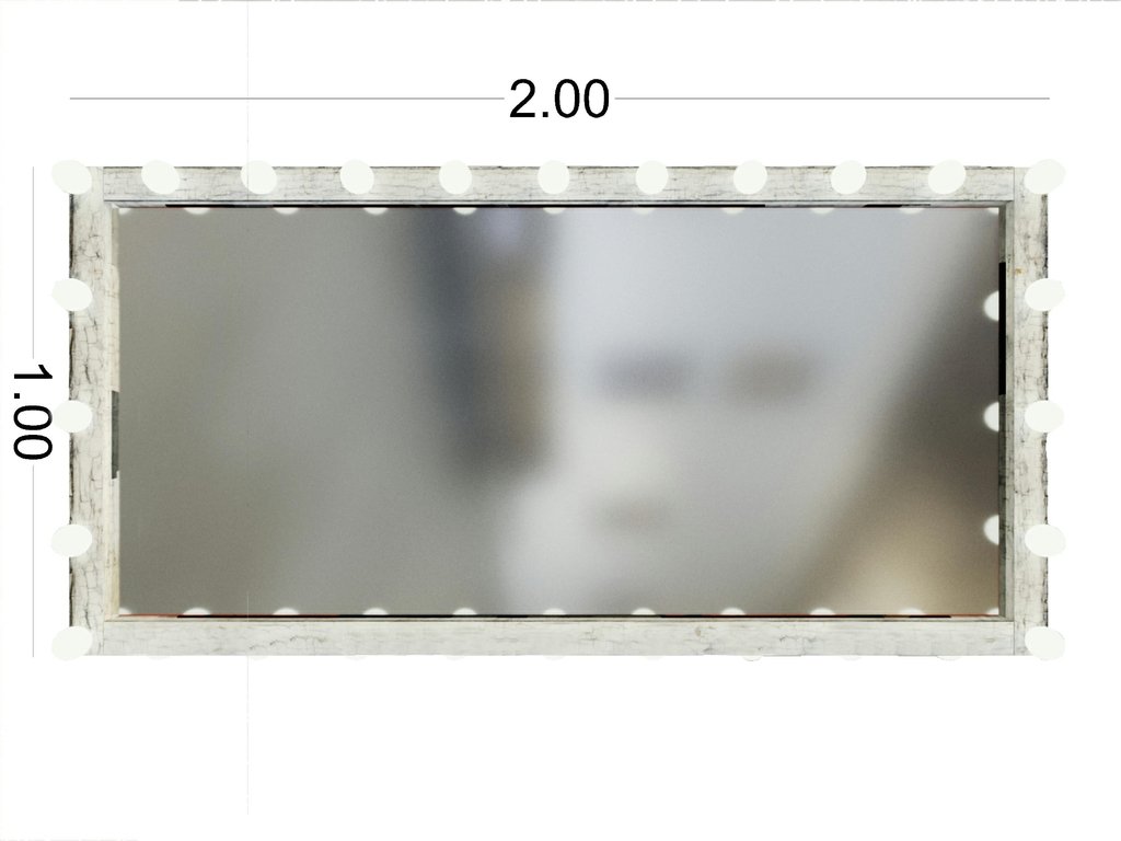 Espejo Camarín Hollywood Espejo de luces 1mt x 2mts