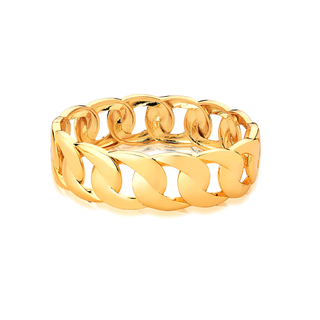 Bracelete dourado com elos vazados folheado em ouro 18k