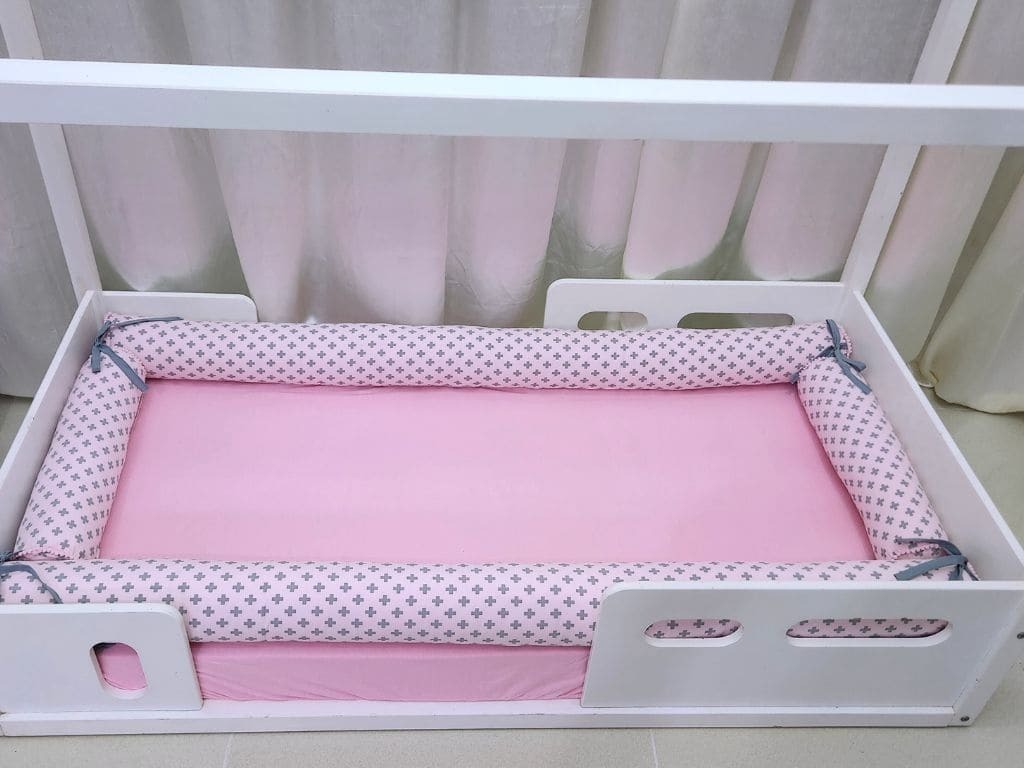 Edredom Rosa bebê para Mini Cama/Berço 100%Algodão Moderno em