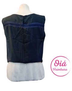 Blusa Santa azul marino flor azul - comprar online