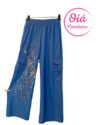 Pantalón Cargo Lual celeste flores M/L