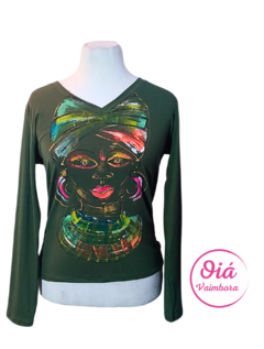 Remera Rukawe Afro, verde oscuro talle único abarca hasta L en internet