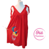 Vestido Artemisa rojo colibrí talle único abarca hasta XXL