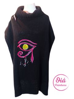 Poncho Chacarera Horus, negro abarca todos los talles - comprar online