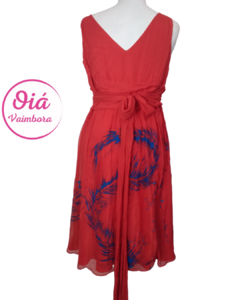 Vestido Pasional rojo pintado abstracto L - comprar online