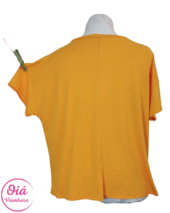 Remera Rita naranja colibrí pintado talle único - comprar online