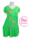 vestido Miel verde flores de M a XL