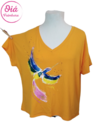 Remera Rita naranja colibri talle ùnico