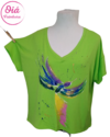 Remera Rita verde colibri talle único