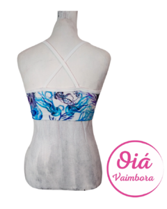 Top bikini blanca estampa medusa - comprar online