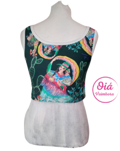 top Nono verde estampa cholita - comprar online