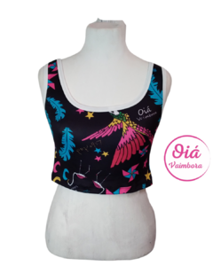 top Nono negro estampa colibri - comprar online