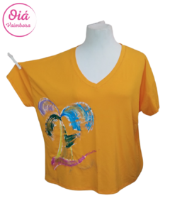 Remera Rita naranja palmera