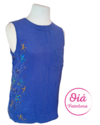 Blusa Seda azul flores