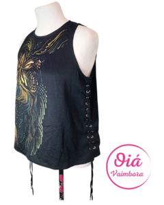 Blusa Pepa negro flores - comprar online