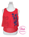 Blusa Rojelia rojo flores