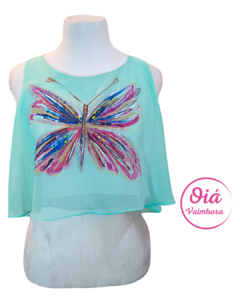 Blusa Luli verde mariposa