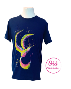 Remera Urbana colibrí, azul marino L