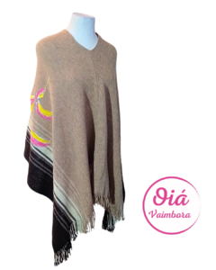 Poncho Jujuy Colibrí, camel abarca todos los talles - comprar online