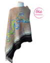 Poncho Jujuy Abstracto, camel/chocolate abarca todos los talles