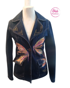 Blazer Mariposa Profunda, azul jeans S/M