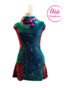 Vestido Plush, verde S/M