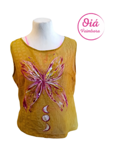 Musculosa Suy mariposa, mostaza M/L