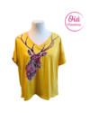 Remera Rita ciervo, amarillo L/XL