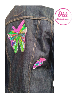 Campera mariposa apliques, jeans M/L - comprar online