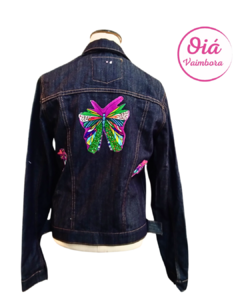 Campera mariposa apliques, jeans M/L en internet