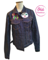 Campera mariposa apliques, jeans M/L